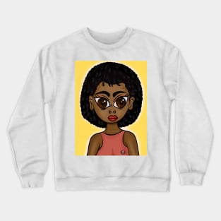 Cute art black anime style digital art Crewneck Sweatshirt